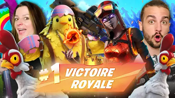 LE PIRE TOP 1 COURONNE EN DUO 😂 ET ON FAIT LES DEFIS DES POULES ! FORTNITE DUO FR