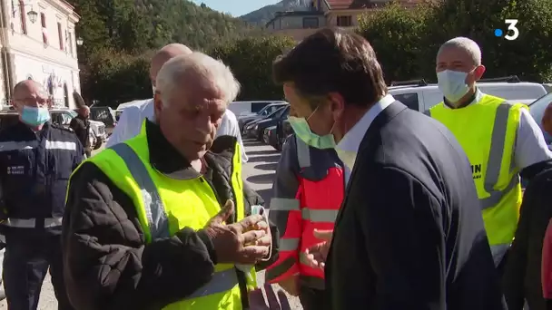 Christian Estrosi, président de la Métropole, dans les vallées à la rencontre des sinistrés