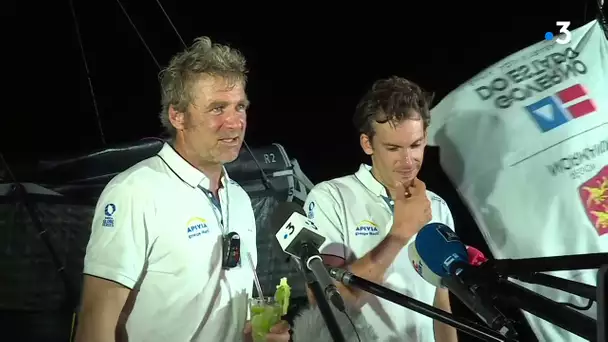 L 'arrivée de la transat Jacques Vabre