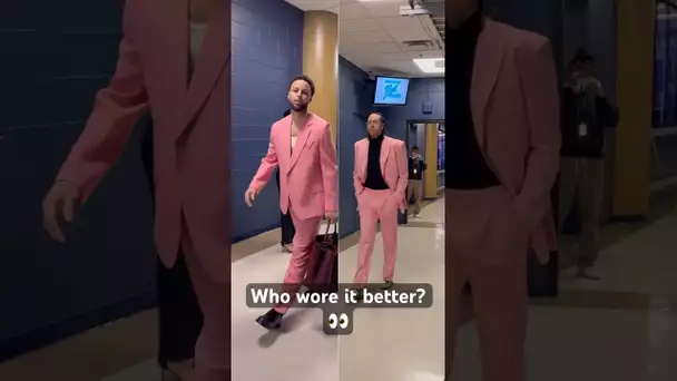 Steph & Aaron Gordon both pull up  in pink suits ahead of their #NBAXmas Matchup 👀 | #Shorts