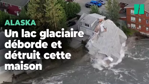 En Alaska, cette maison s’effondre après le débordement d’un lac et les images sont impressionnantes