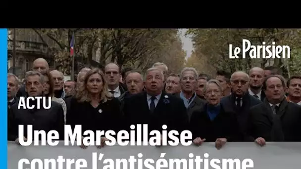 Marche contre l’antisémitisme : les politiques en tête de cortège entonnent la Marseillaise