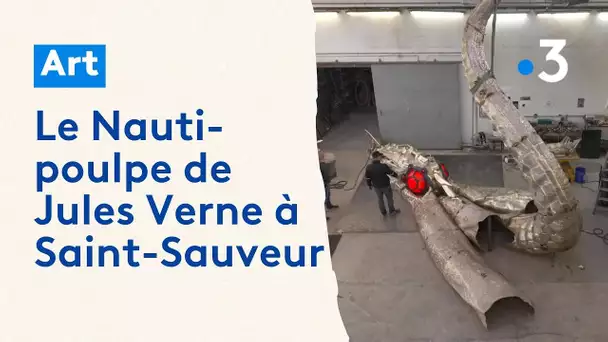 Le Nauti-poulpe, sculpture hommage à Jules Verne, fondu à Saint-Sauveur en Haute-Saône