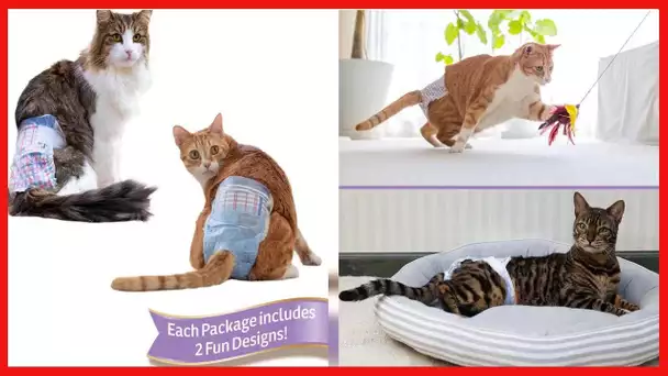 Hartz Disposable Cat Diapers, Easy to Put On, Comfortable & Secure Fit for 12 Hours Leak Protection,