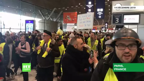 Paris : manifestation des Gilets jaunes à l’aéroport de Roissy