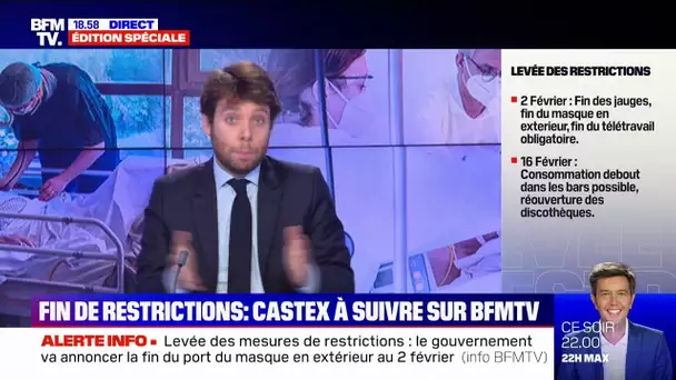 Jean Castex annonce la fin du port du masque en extérieur et fin du télétravail le 2 février