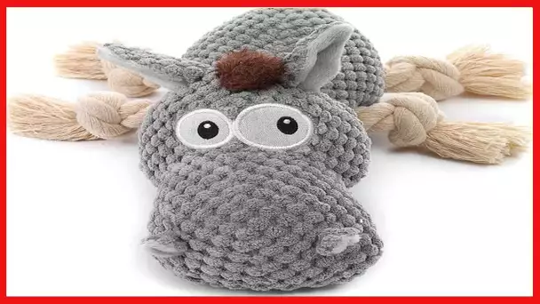 Sedioso Stuffed Dog Toys, Tug of War Plush Dog Toy for Large Breed, Cute Donkey Squeaky Dog Toys