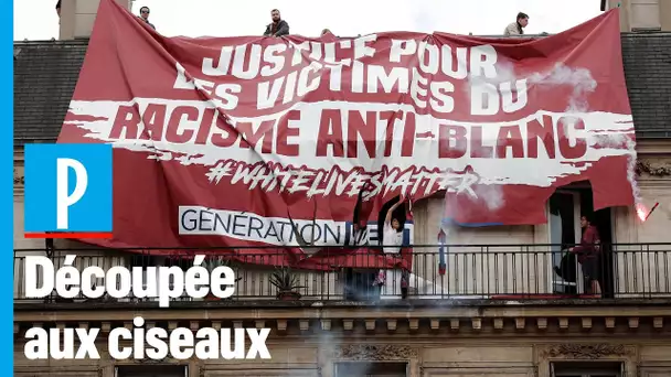 Manifestation antiraciste : Génération identitaire déploie une banderole contre le racisme « ant