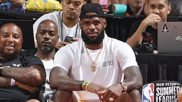 LeBron James Watches The Lakers Take On The Pistons During The 2018 Summer League