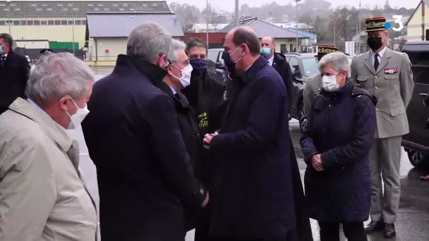 Jean Castex accueilli par le président du conseil départemental de Corrèze mécontent à Brive