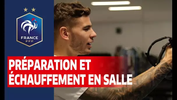 Préparation en salle à Clairefontaine, Equipe de France I FFF 2019