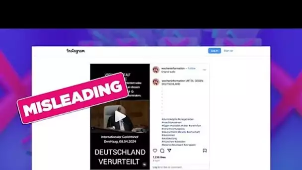 Non, sur cette vidéo, la CIJ ne condamne pas l'Allemagne pour le « génocide » de Gaza