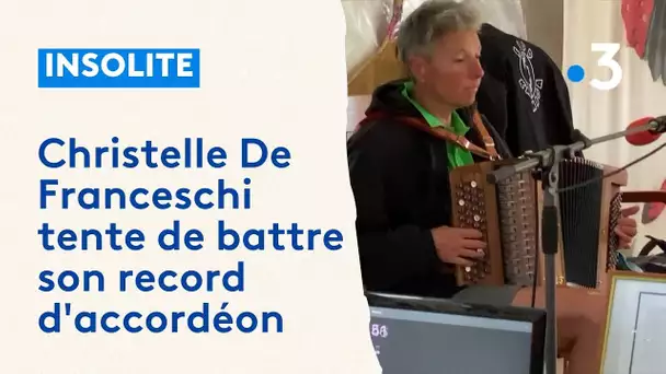 A Hergnies, Christelle De Franceschi tente de battre son propre record du monde à l'accordéon