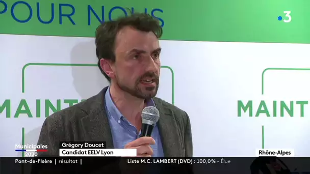 Grégogy Doucet, candidat EELV, s'exprime à Lyon et remercie les électeurs