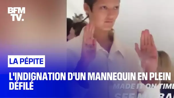 L'indignation d'un mannequin en plein défilé