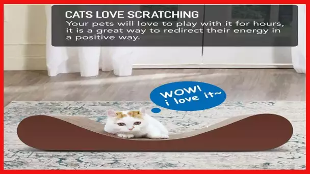 ScratchMe Bone Cat Scratcher Cardboard Lounge Bed, Cat Scratching Post, Durable Board Pads prevents