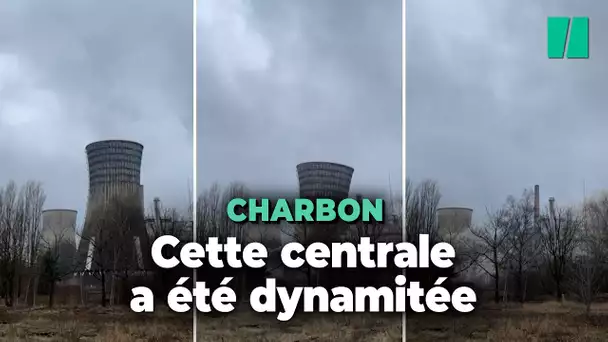 Les images impressionnantes du dynamitage de la tour d’une centrale à charbon en Moselle