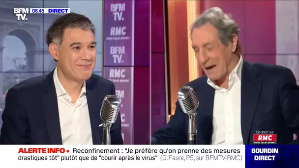 Olivier Faure face à Jean-Jacques Bourdin en direct