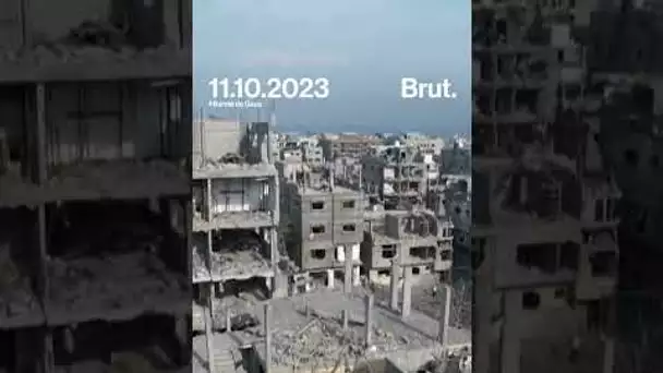 Vues aériennes d’immeubles détruits dans la bande de Gaza, ce mercredi 11 octobre.