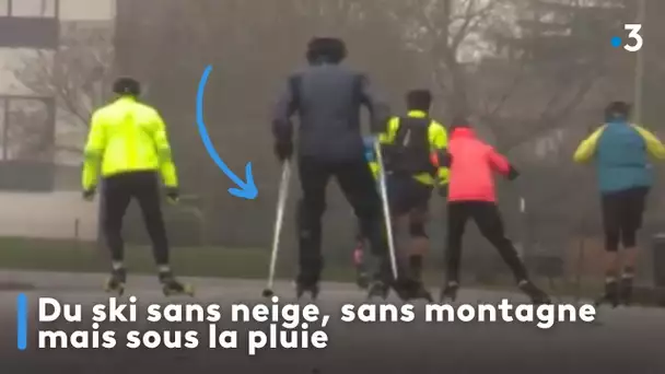 Insolite. Du ski sans neige sans montagne mais sous la pluie en Bretagne