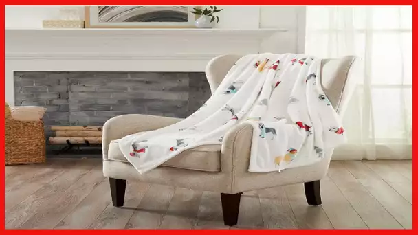 Luxuriously Soft Velvet Plush 50" x 70", Holiday Throw Blanket | Christmas Throw for Sofa and Bed