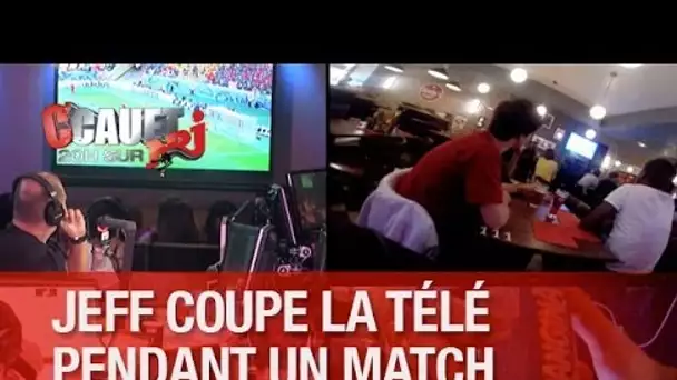 Jeff coupe la télé pendant un match avec la canette orangina antifoot - C&#039;Cauet sur NRJ