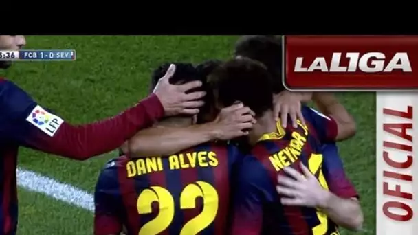 Gol de Dani Alves (1-0) en el FC Barcelona - Sevilla FC - HD