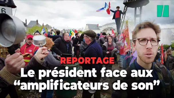 À Vendôme, Emmanuel Macron accueilli malgré lui par des « amplificateurs de son »