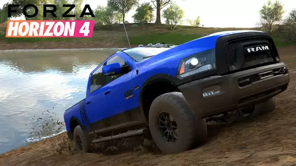 FORZA HORIZON 4 JE LES POUSSENT A 'BOUE' ! RAM 2500 VS FORD F-150 RAPTOR