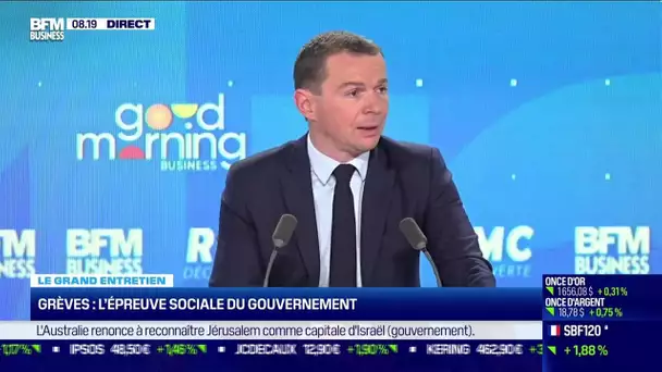 Olivier Dussopt (Ministre du Travail) : Grèves, l'épreuve sociale du gouvernement