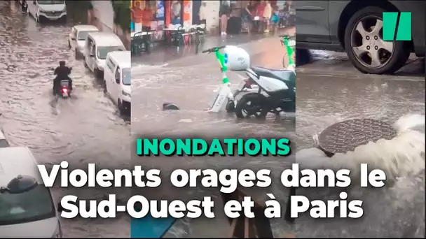 Des orages frappent le Sud-Ouest et l’Île-de-France, les images des inondations