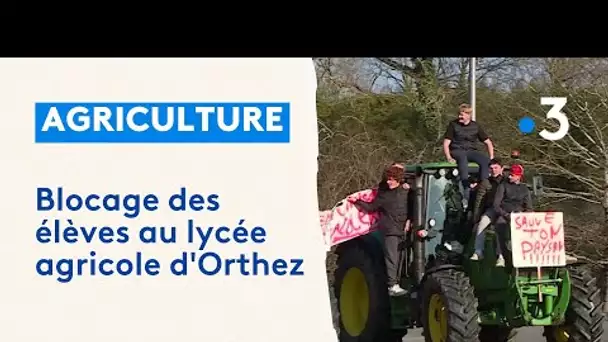 Agriculture, blocage des élèves au lycée agricole d'Orthez