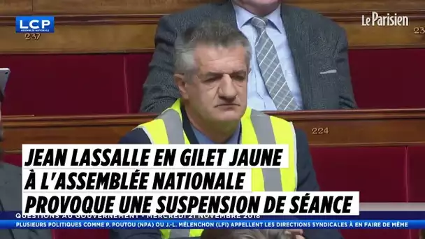 Jean Lassalle en gilet jaune à l&#039;Assemblée Nationale provoque une suspension de séance