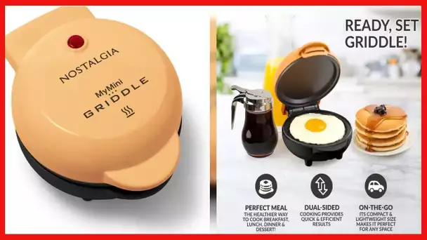 Nostalgia MGD5OR MyMini Personal Electric Griddle Perfect for Healthy Chaffles, Almond Flour Keto