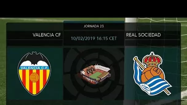 Calentamiento Valencia CF vs Real Sociedad