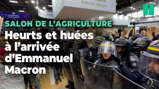 Situation tendue au Salon de l'Agriculture à l'arrivée d'Emmanuel Macron