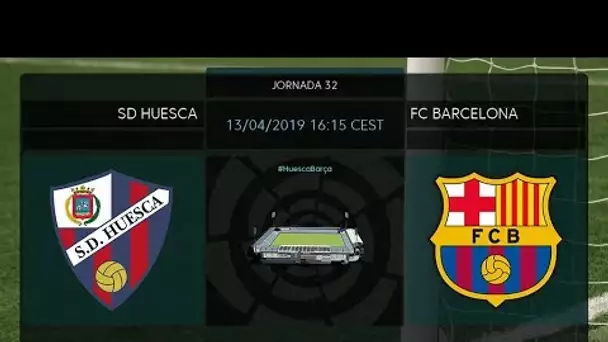 Calentamiento SD Huesca vs FC Barcelona
