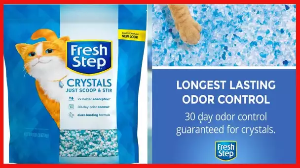 Fresh Step Crystals, Premium Cat Litter, Scented, 16 Pounds (2 Pack of 8 lb Bags)