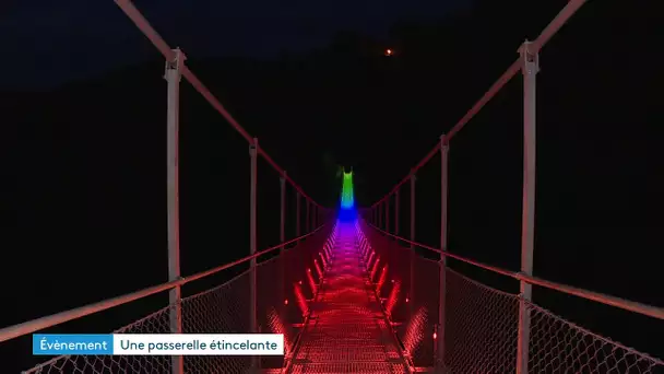 Une passerelle étincelante à Mazamet dans le Tarn