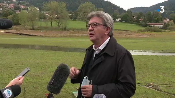 Sécheresse : "les images sont choquantes" dit Jean-Luc Mélenchon, en visite dans le Doubs