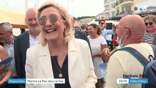 Marine Le Pen dans le Var avec Thierry Mariani, en campagne pour les élections régionales