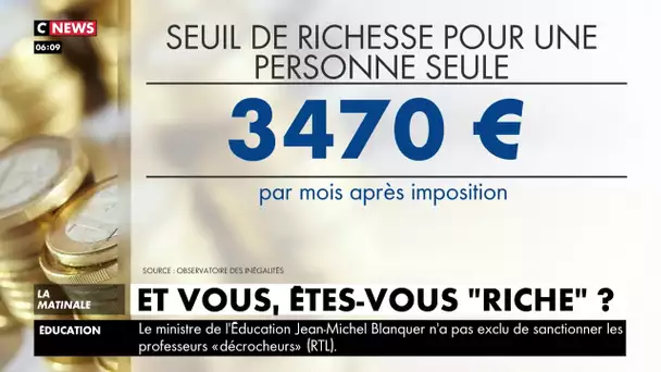 Vous êtes riche à partir de 3.470 euros par mois, selon une étude