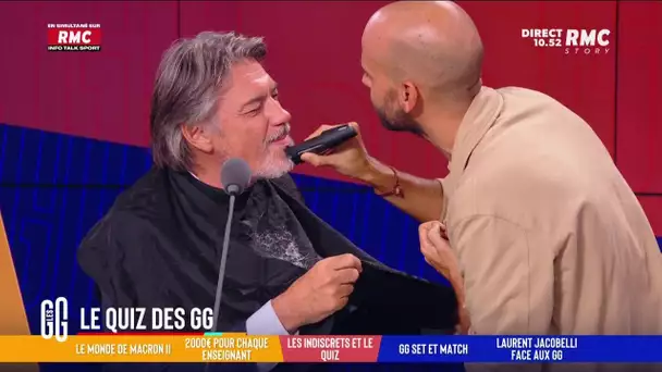 "Les Grandes Gueules": la barbe d'Alain Marschall rasée en plein direct