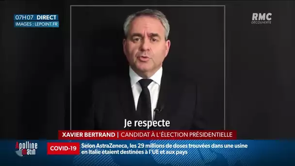 Élections 2022: Xavier Bertrand ne souhaite pas d’une primaire avec ses anciens camarades LR