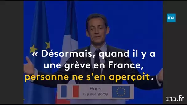 « Quand il y a une grève, personne ne s’en aperçoit » Nicolas Sarkozy en 2008 | Franceinfo INA