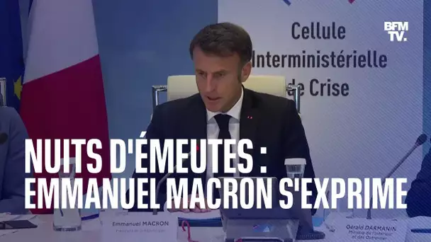 Nuits d'émeutes: la prise de parole d'Emmanuel Macron depuis la cellule de crise