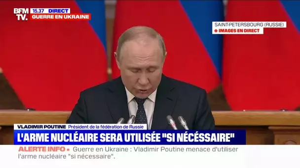 Vladimir Poutine menace d'utiliser "des instruments que personne n'a aujourd'hui, si nécessaire"
