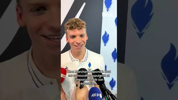 Léon Marchand répond à Brut sur sa popularité et l'importance de son éducation #paris2024