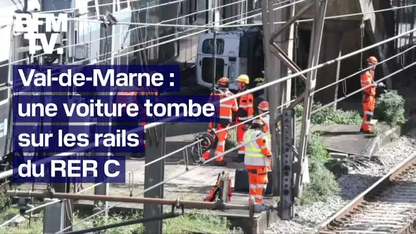 Une voiture tombe sur les rails du RER C, le conducteur blessé