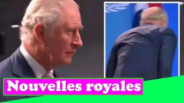 Le prince Charles dans un moment horrible alors qu'il tombe dans les escaliers avant le discours de